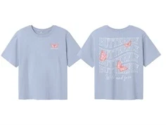 Name It t-shirt xenon blå med sommerfugle print